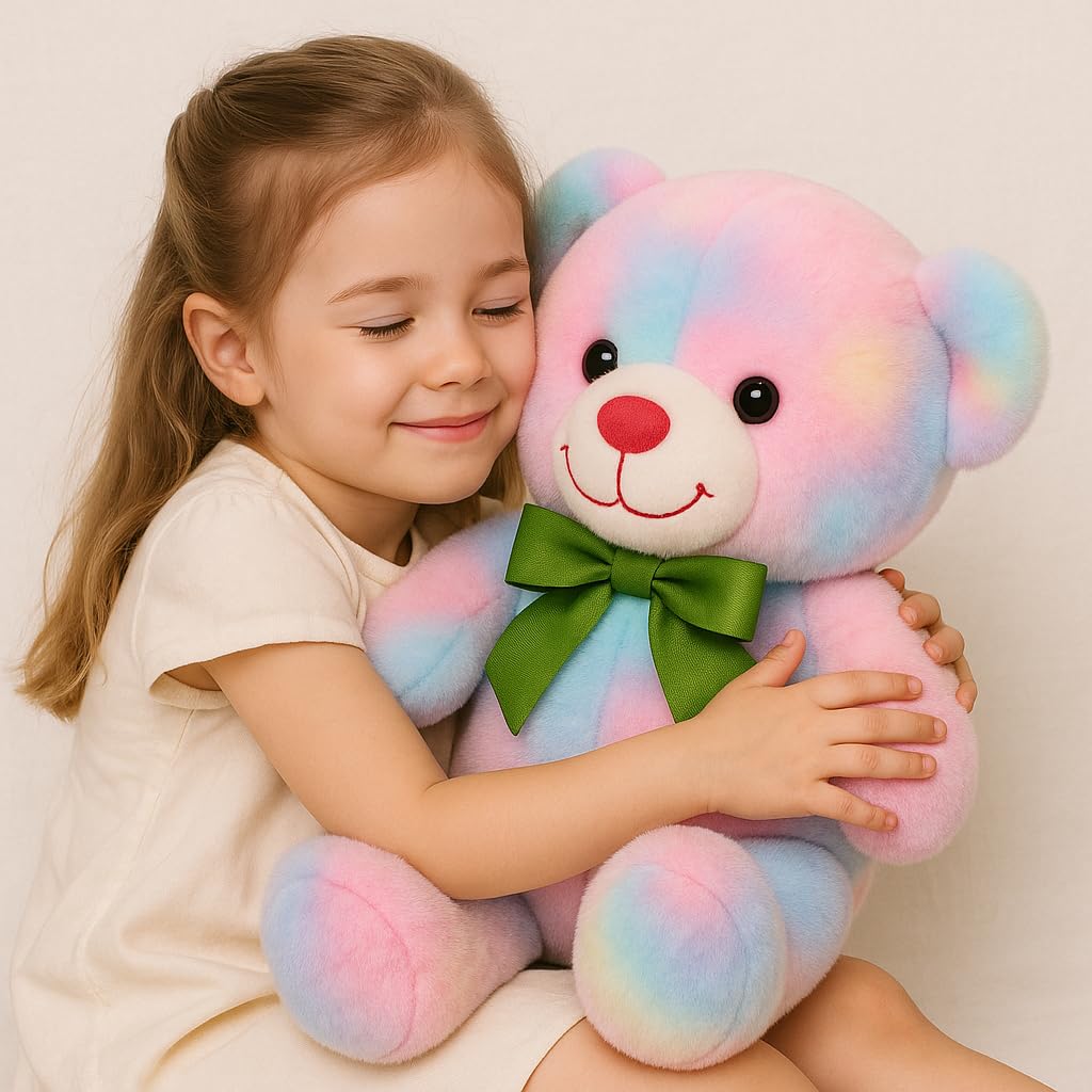 Aurtoa 30cm Rainbow Teddy Bear – Soft, Huggable Toy for Kids Aged 2–5 & Cute Gift for Baby or Her Ask ChatGPT