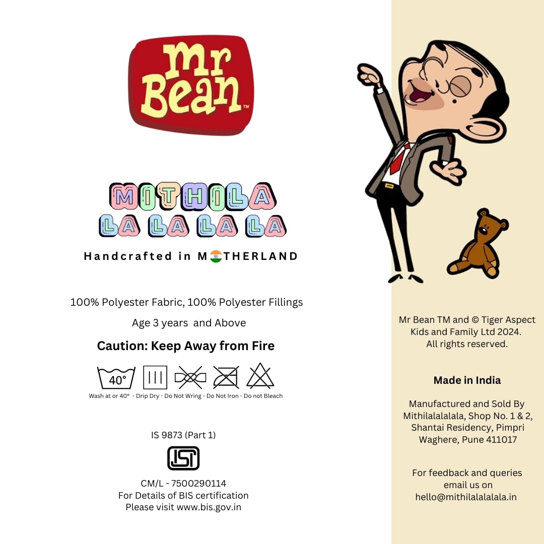 Mr. Bean's Teddy Plush Toy by Mithratoons – 30cm Handcrafted Plushie Made in India
