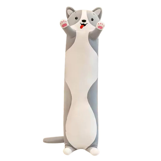Tosur Plush The Perfect Grey Long Dog Pillow for Cozy Nights, Sweet Dreams & Hug-Ready Comfort