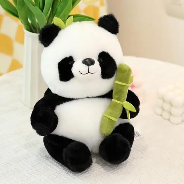 YUSRE Cute Panda Plush Bunny in Bamboo – Soft Stuffed Animal Toy – Kawaii Teddy Birthday Gift
