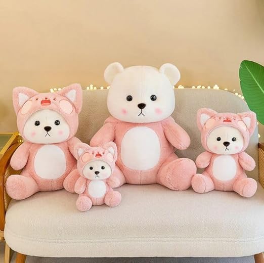 ZEXSAZONE Toy Cute I Hoodie Teddy Colored Huggable Bear | 32 cm | Plushie Soft Toys for Kids | Plush Soft Toys for Baby Boys and Girls Kids - Teddy | Best Valentine Gift (Pink)