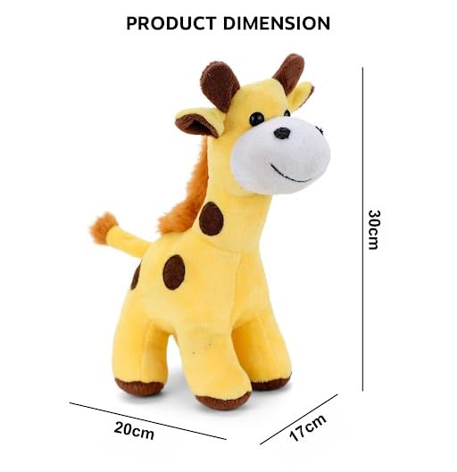 Wibbley Plush Standing Giraffe Soft Toy for Kids – 30 CM Tall, Super Soft & Cuddly (Yellow)