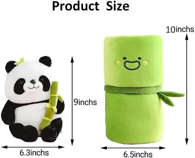 YUSRE Cute Panda Plush Bunny in Bamboo – Soft Stuffed Animal Toy – Kawaii Teddy Birthday Gift