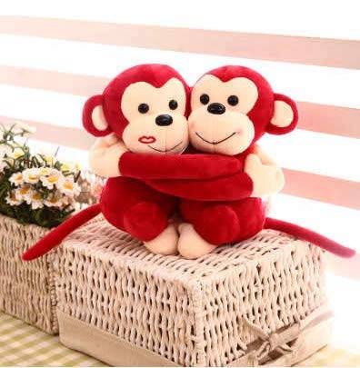 Rizto Toys Monkey Love Cuddly Couple Plush Teddy Set – Soft Stuffed Toy Gift for Kids
