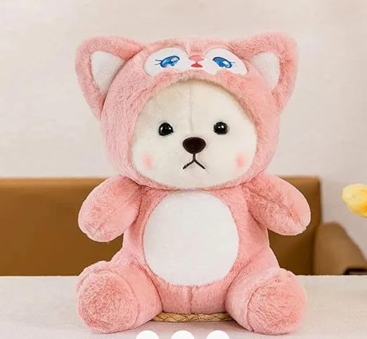 ZEXSAZONE Toy Cute I Hoodie Teddy Colored Huggable Bear | 32 cm | Plushie Soft Toys for Kids | Plush Soft Toys for Baby Boys and Girls Kids - Teddy | Best Valentine Gift (Pink)