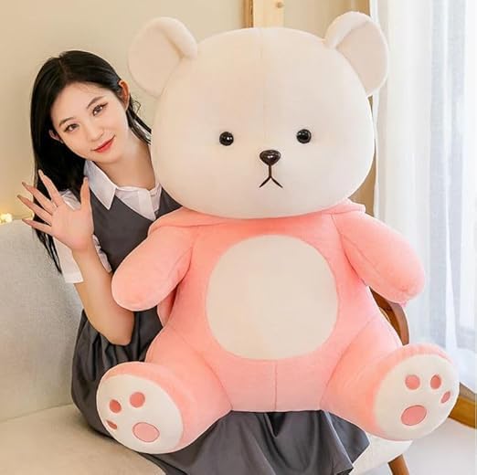 ZEXSAZONE Toy Cute I Hoodie Teddy Colored Huggable Bear | 32 cm | Plushie Soft Toys for Kids | Plush Soft Toys for Baby Boys and Girls Kids - Teddy | Best Valentine Gift (Pink)