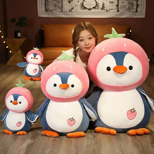 Snugglebug Baby Penguin Plush Toy 25 cm – Strawberry Scented Softness for Cuddles & Playtime