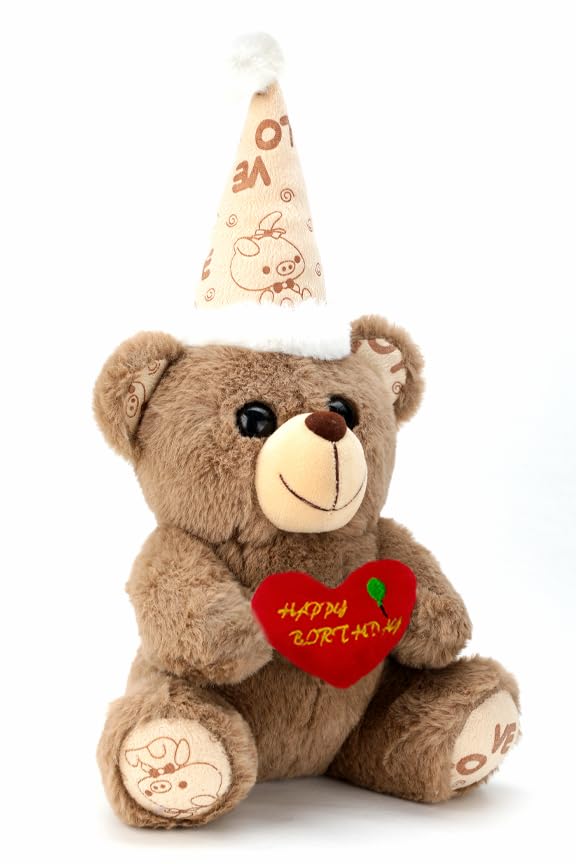 Wibbley Plush Teddy Bear with Heart – Soft Birthday Gift & Décor for Kids and Adults, Huggable Toy