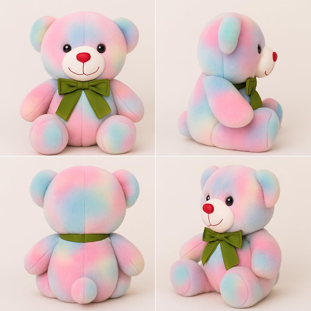 Aurtoa 30cm Rainbow Teddy Bear – Soft, Huggable Toy for Kids Aged 2–5 & Cute Gift for Baby or Her          Ask ChatGPT
