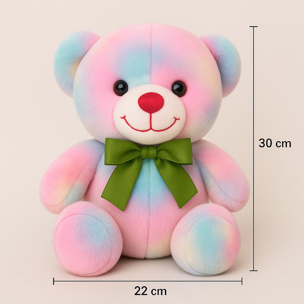 Aurtoa 30cm Rainbow Teddy Bear – Soft, Huggable Toy for Kids Aged 2–5 & Cute Gift for Baby or Her          Ask ChatGPT
