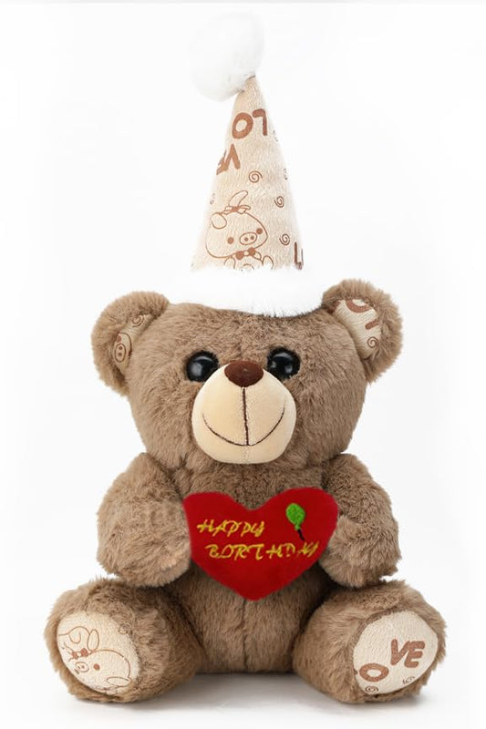 Wibbley Plush Teddy Bear with Heart – Soft Birthday Gift & Décor for Kids and Adults, Huggable Toy
