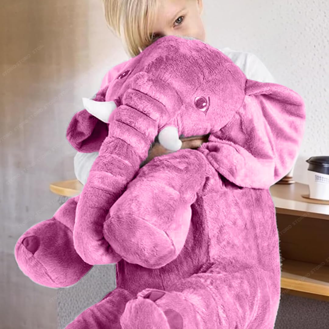 Snuzzle Big Stuffed Elephant Baby Pillow Soft Plush Toy for Kids – Cuddly Birthday Gift (Pink)