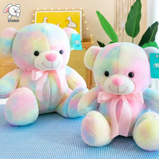 Kidiosy Toy Cute Rainbow Huggable Teddy Bear 30cm – Soft Plushie Gift for Baby Boys & Girls