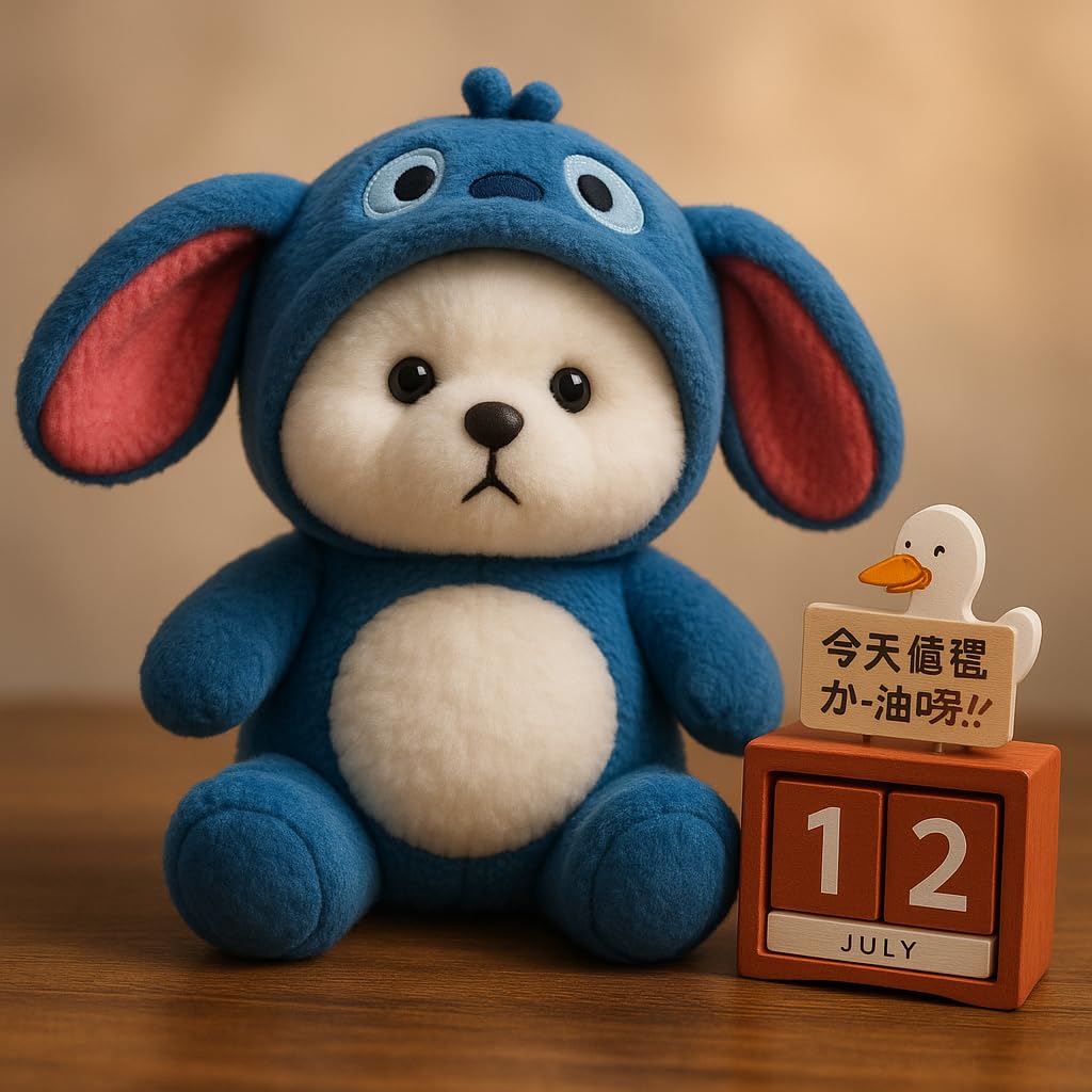 SWUTPO Blue Cap Teddy Bear – 25cm Soft Plush Toy Gift for Loved Ones (Blue Teddy – Small Size)