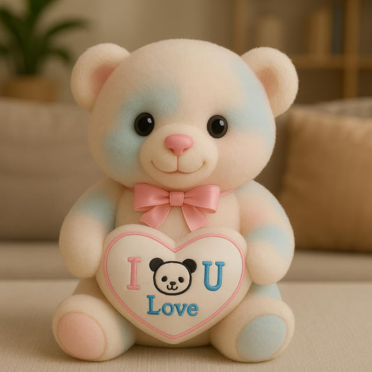 Snuggleo Cute Rainbow Teddy Bear with Heart – Soft, Huggable Plush Toy for Kids & Special Occasions