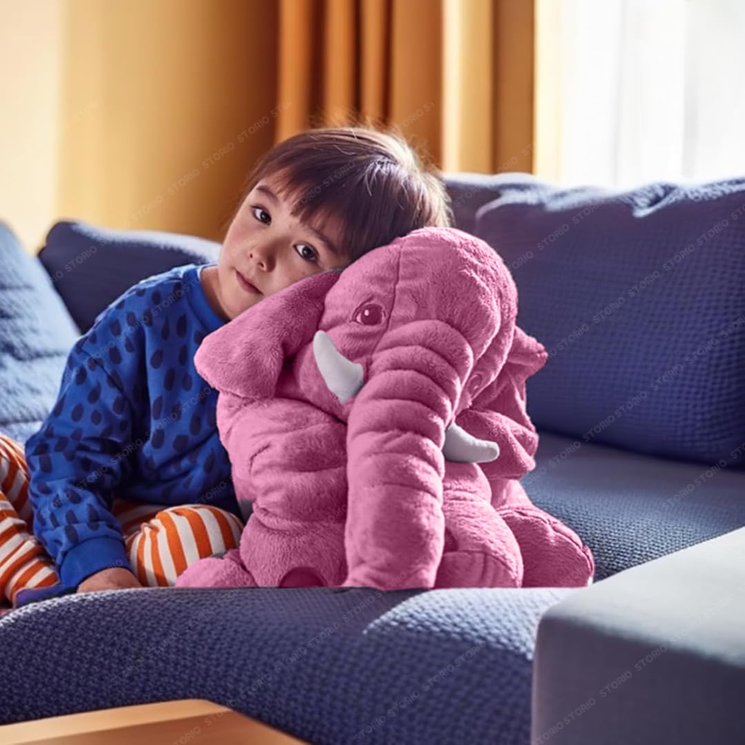 Snuzzle Big Stuffed Elephant Baby Pillow Soft Plush Toy for Kids – Cuddly Birthday Gift (Pink)