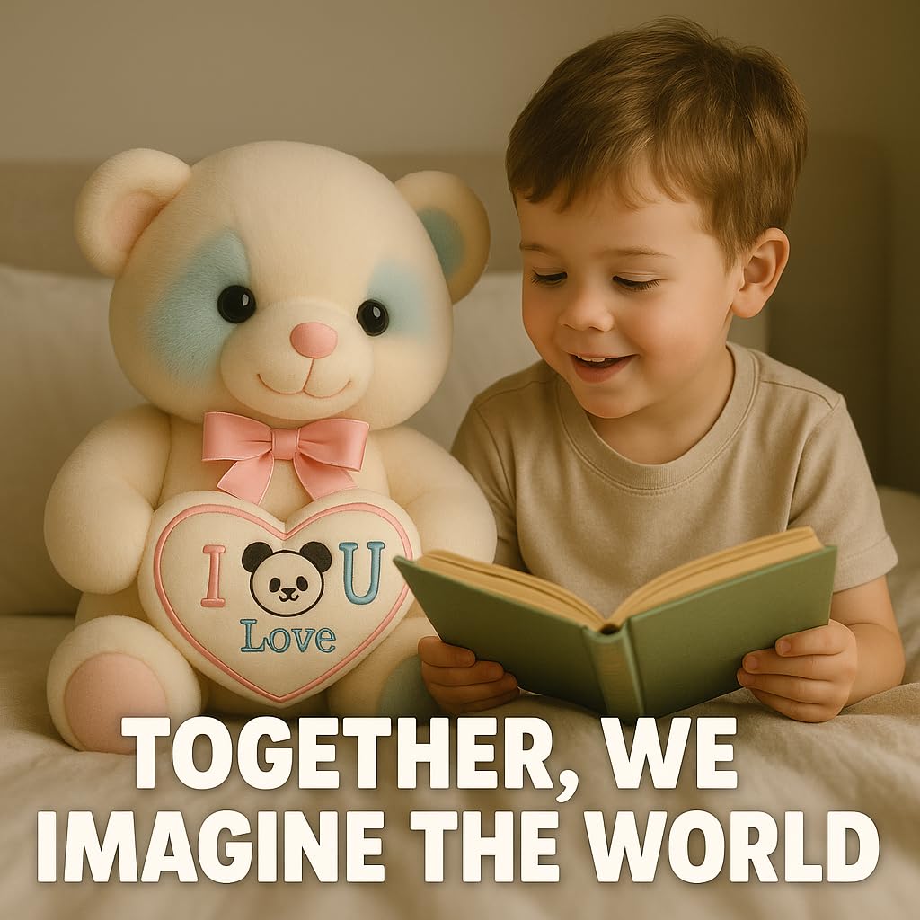 Snuggleo Cute Rainbow Teddy Bear with Heart – Soft, Huggable Plush Toy for Kids & Special Occasions