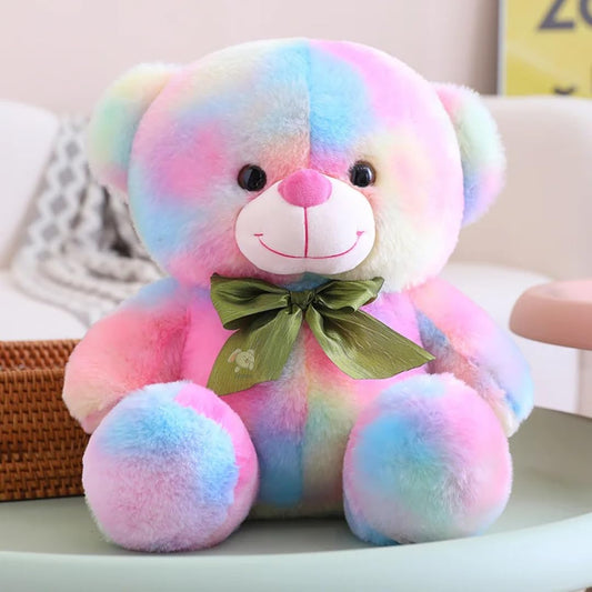 Kidiosy Toy Cute Rainbow Huggable Teddy Bear 30cm – Soft Plushie Gift for Baby Boys & Girls