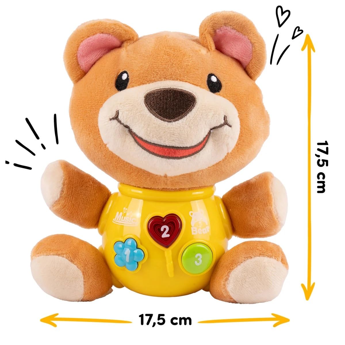 Tubbly Cute Musical Bear with Lights & Sounds – Fun Learning Toy for Babies & Toddlers 6M+
