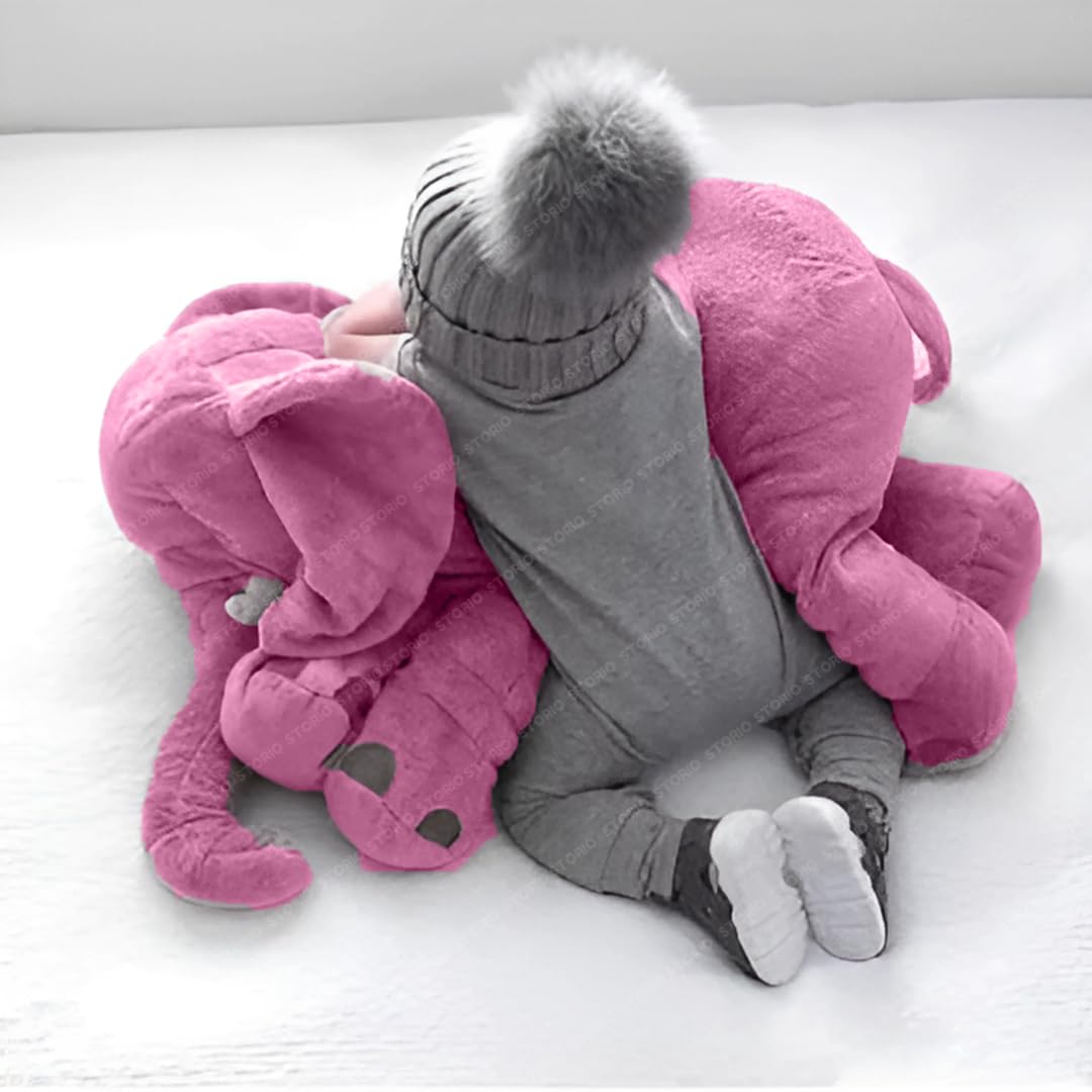 Snuzzle Big Stuffed Elephant Baby Pillow Soft Plush Toy for Kids – Cuddly Birthday Gift (Pink)