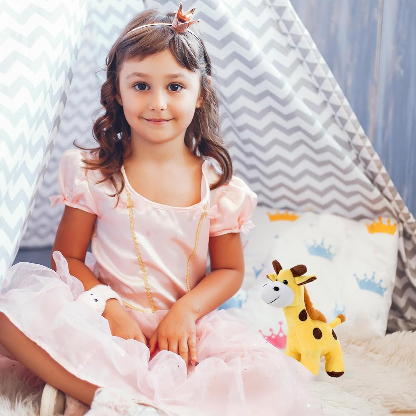 Wibbley Plush Standing Giraffe Soft Toy for Kids – 30 CM Tall, Super Soft & Cuddly (Yellow)