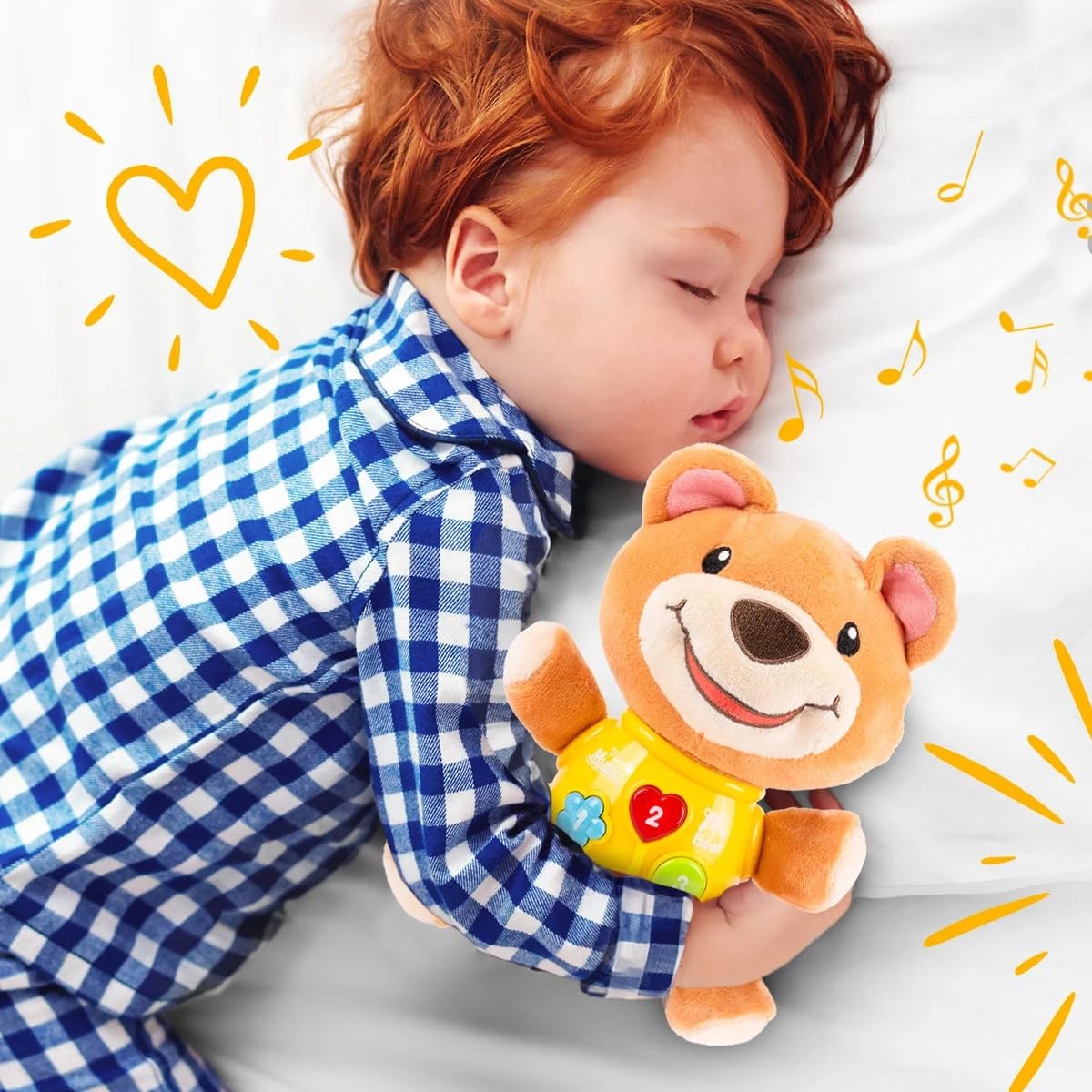 Tubbly Cute Musical Bear with Lights & Sounds – Fun Learning Toy for Babies & Toddlers 6M+
