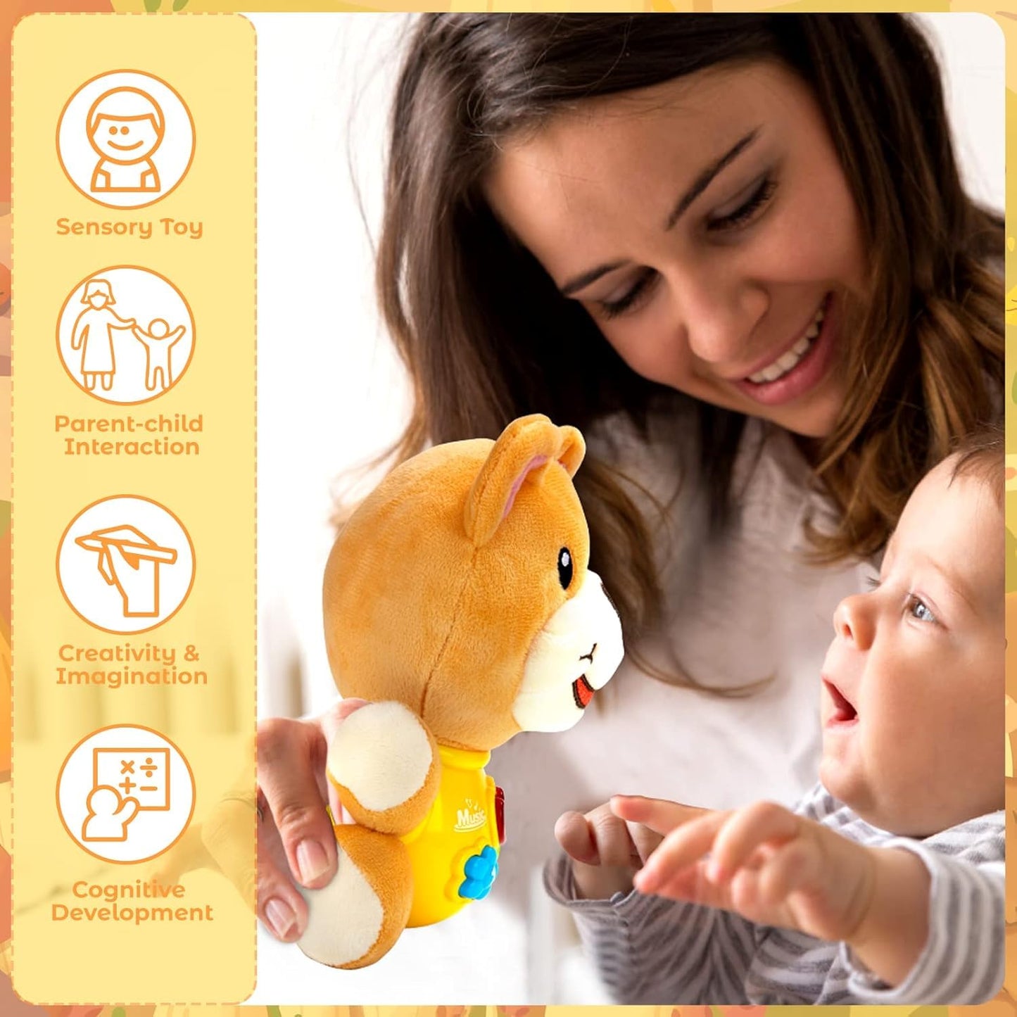 Tubbly Cute Musical Bear with Lights & Sounds – Fun Learning Toy for Babies & Toddlers 6M+