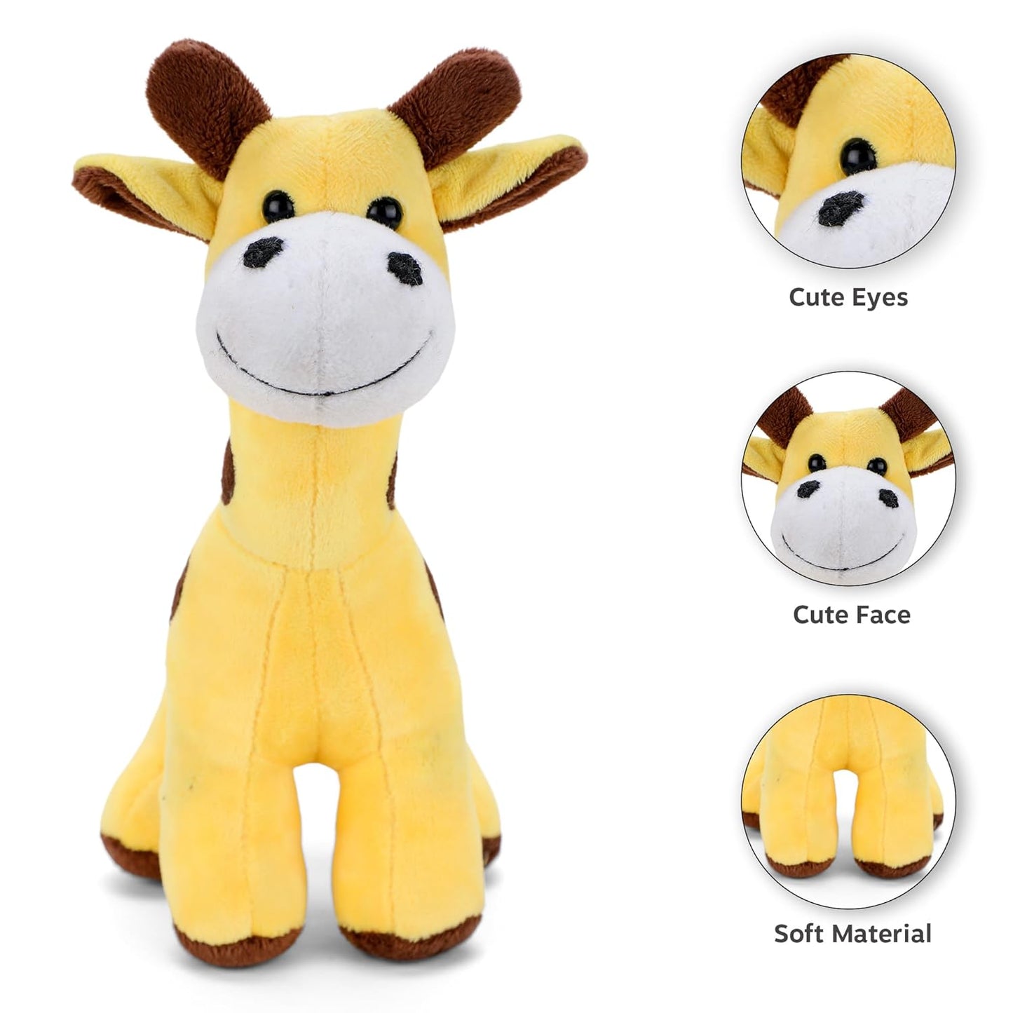 Wibbley Plush Standing Giraffe Soft Toy for Kids – 30 CM Tall, Super Soft & Cuddly (Yellow)