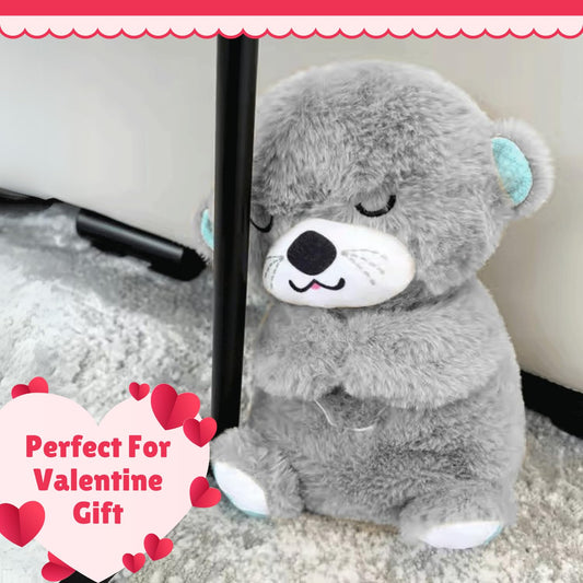 NimbleNest Breathing Otter Plush with Glowing Lights & Music for Baby Sleep, Soothing & Valentine Gift