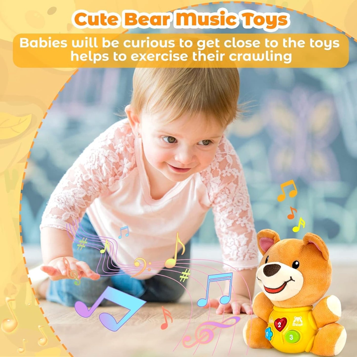 Tubbly Cute Musical Bear with Lights & Sounds – Fun Learning Toy for Babies & Toddlers 6M+
