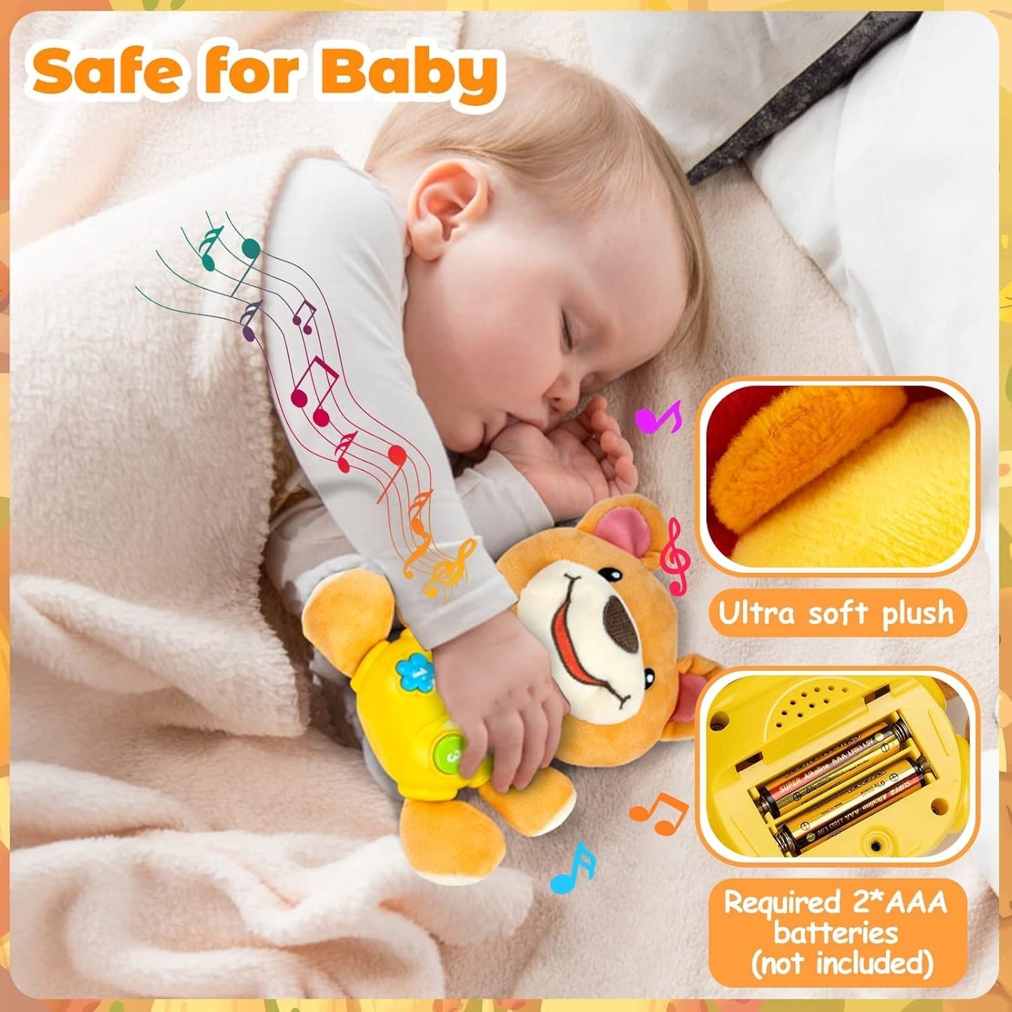 Tubbly Cute Musical Bear with Lights & Sounds – Fun Learning Toy for Babies & Toddlers 6M+
