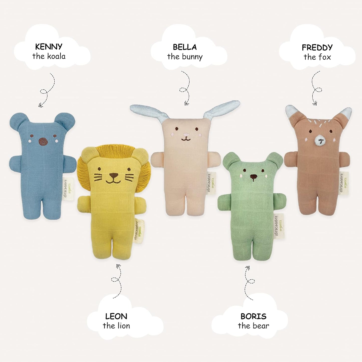 Aventra Organics Soft Cuddle Toy – 100% Organic Muslin, 0+ Months, 18x10x4cm, Boris the Bear Collectible
