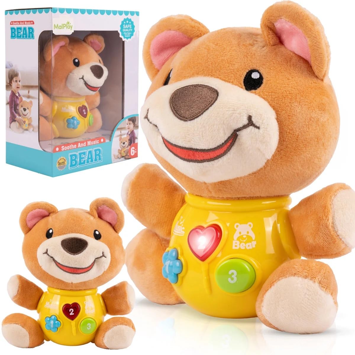 Tubbly Cute Musical Bear with Lights & Sounds – Fun Learning Toy for Babies & Toddlers 6M+