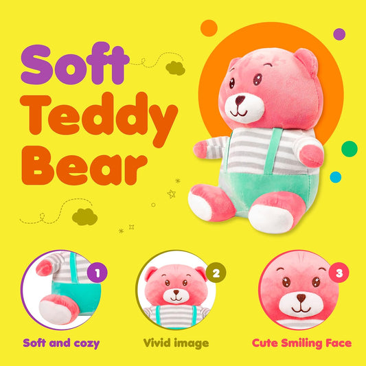 BLOSSOM BUDDY Adorable Teddy Bear Soft Plush Toy for Baby Girls – Perfect Gift for Kids' Birthdays