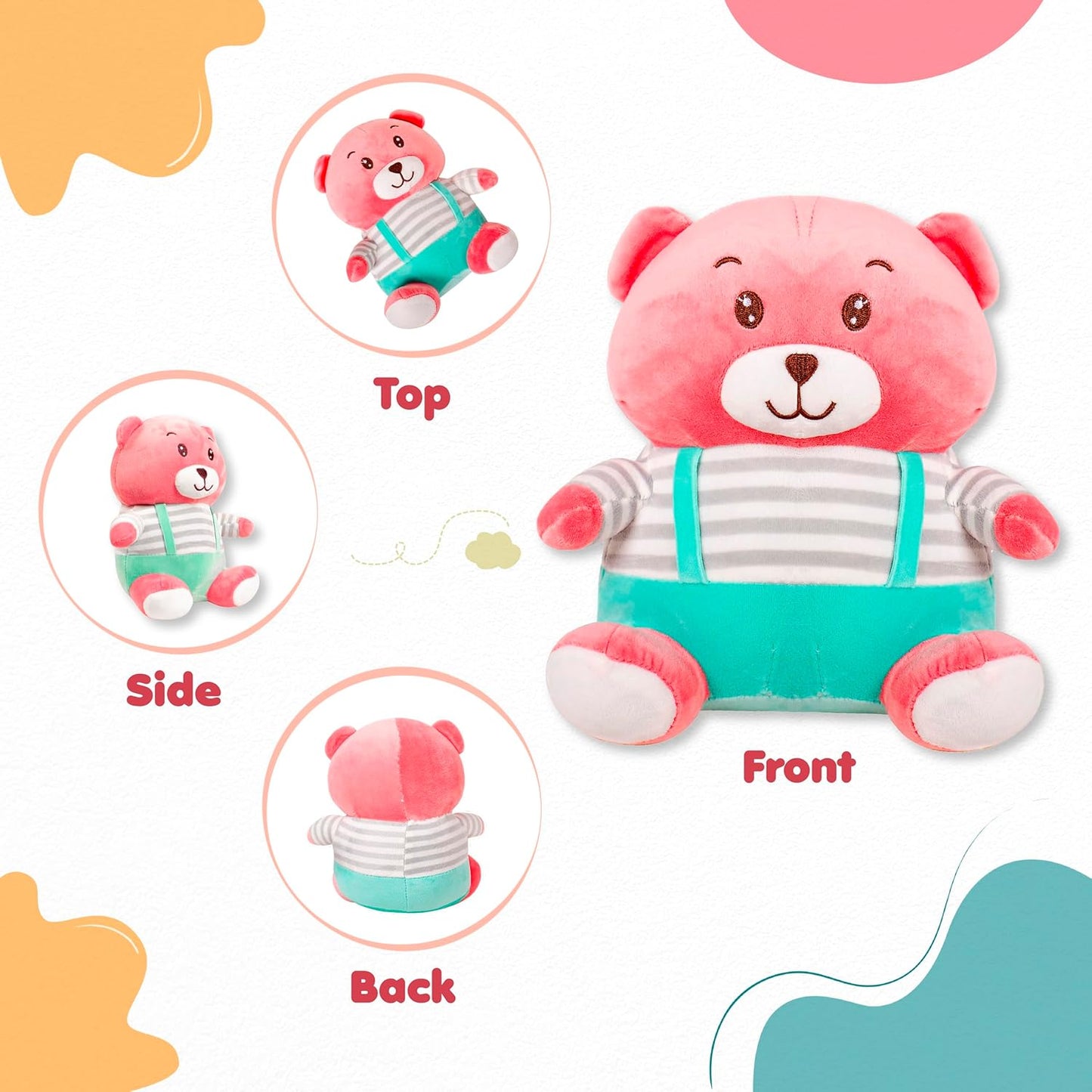 BLOSSOM BUDDY Adorable Teddy Bear Soft Plush Toy for Baby Girls – Perfect Gift for Kids' Birthdays