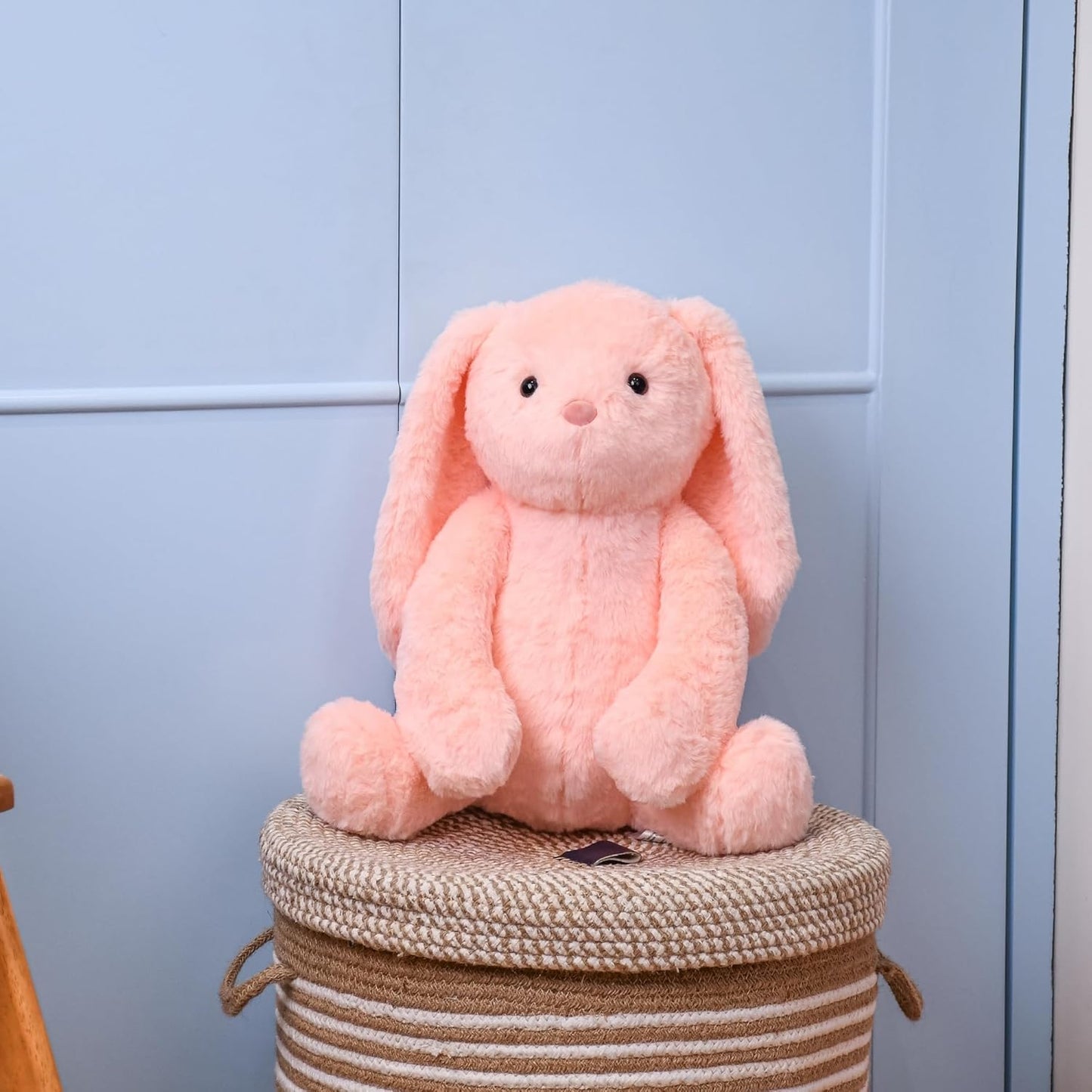 Mivona Peach Bunny Soft Toy for Kids | Huggable 35cm Plush Rabbit with Long Ears | Ultra-Soft Gift