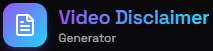Video Disclaimer
